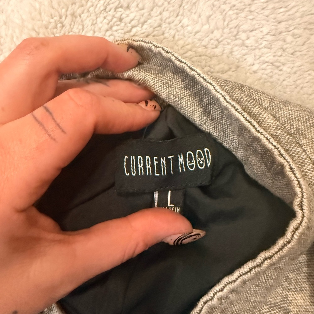 Current Mood grey denim Moto Blazer - Picture 4 of 5